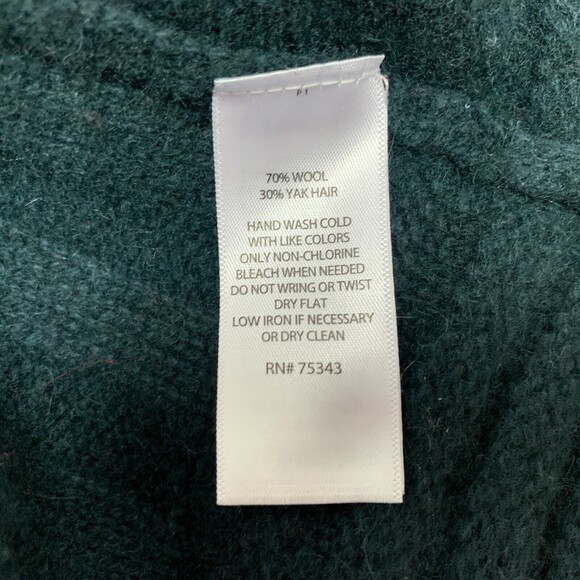 Tahari Women's Sweater X-Small Green Cowl Neck Sleeveless Wool Yak Hair Blend - Picture 6 of 6